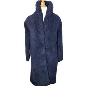 Madewell Womens $278 Re(sourced) Sherpa Teddy Coat Navy Size XXS NC578